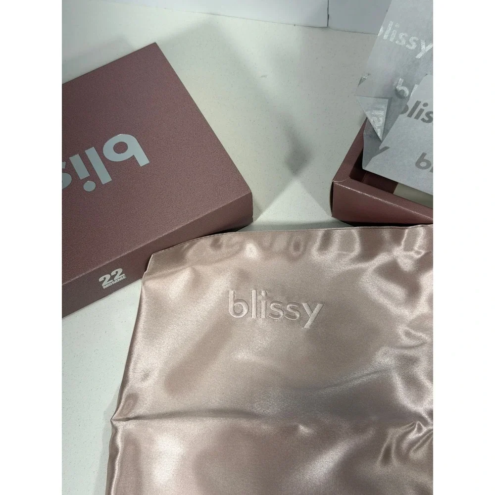 Blissy 100% Pure Mulberry Silk Pillowcase 22 Momme Rose Gold Standard Set of 2